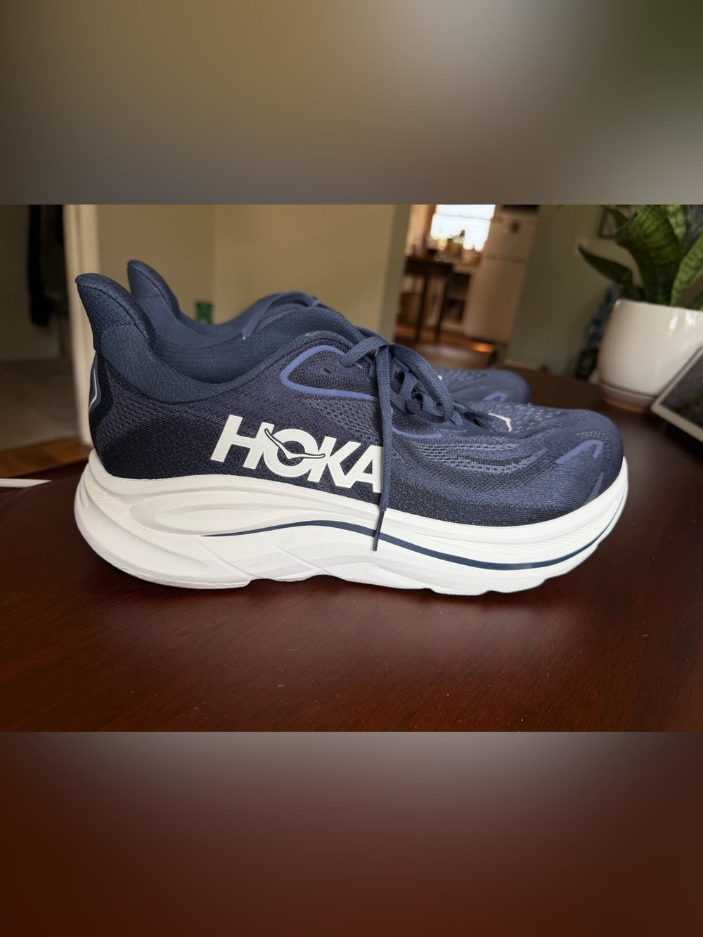 Hoka One One Clifton 10 Men's Blue Athletic Running Shoes